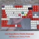 Mario 104+18 PBT Dye-subbed Keycaps Set Cherry Profile ANSI ISO Layout for MX Mechanical Gaming Keyboards